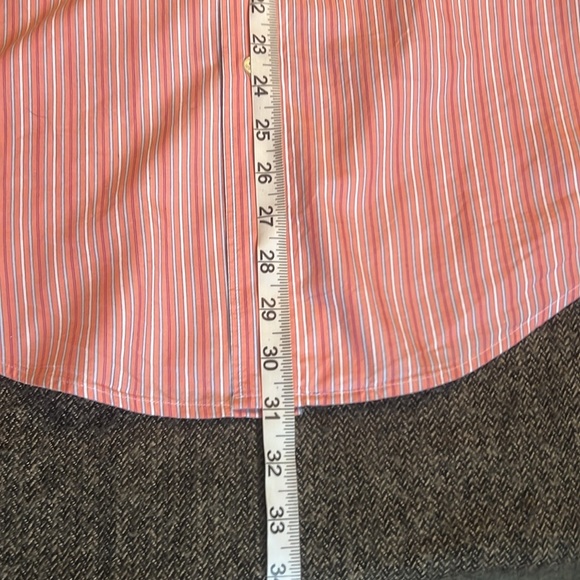 Lacoste Pink Orange Striped Button-Up Shirt sz 39 - Picture 6 of 8